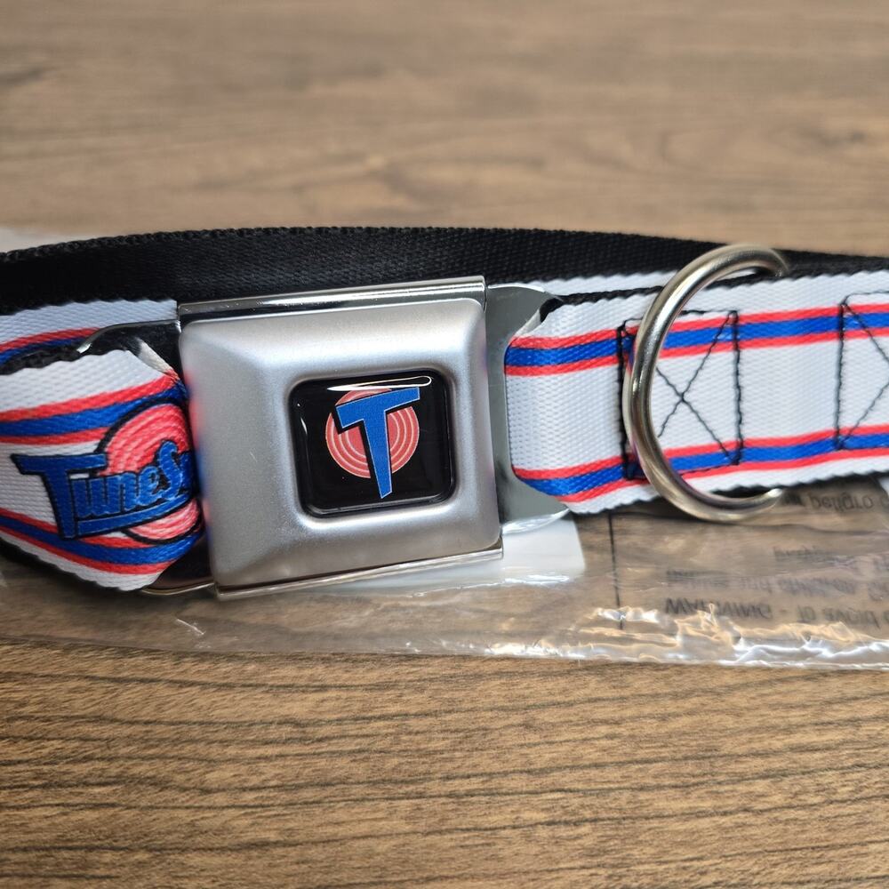 Buckle-Down Seatbelt Dog Collar Looney Tunes Tune Squad Space Jam Med 11-17" New
